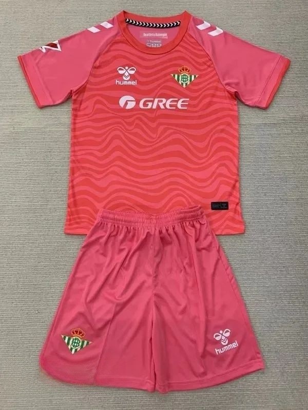 24-25 Real Betis Pink GoalKeeper Kids Soccer Jersey