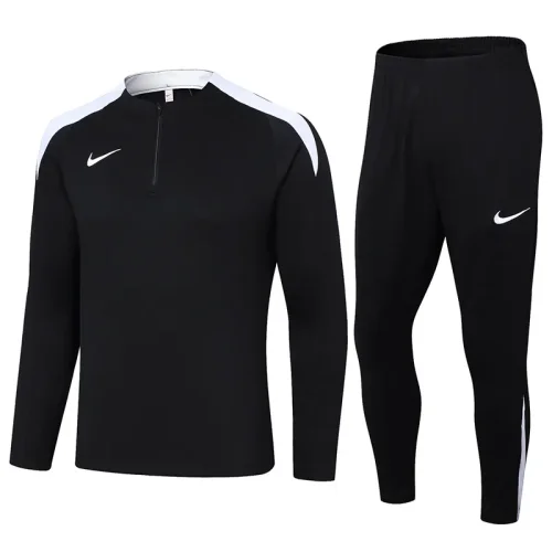 24-25 NK Black Half Pull Tracksuit #05(半拉链)(白色领)