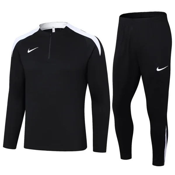 24-25 NK Black Half Pull Tracksuit #05(半拉链)(白色领)