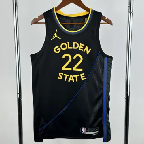 24-25 WARRIORS WIGGINS #22 Black Top Quality Hot Pressing NBA Jersey (Trapeze Edition)飞人版