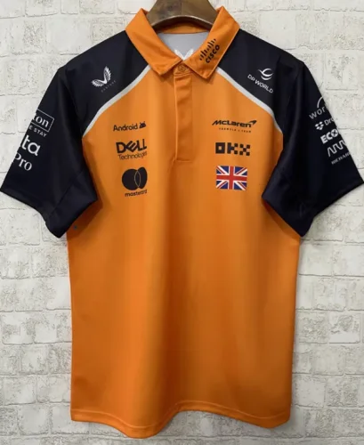 2025 McLaren NORRIS #4 Polo Yellow Racing Suit (有领)
