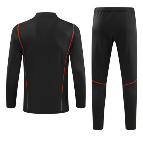 23-24 Sao Paulo Black Half Pull Tracksuit (半拉链)