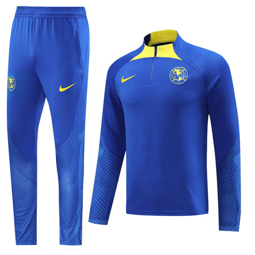 23-24 Club America Blue Half Pull Tracksuit (半拉链)