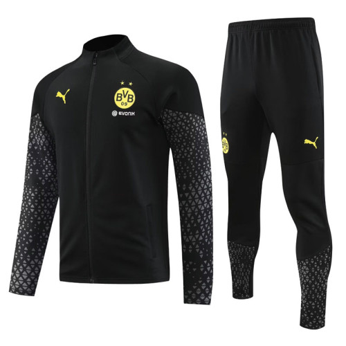 23-24 Dortmund Black Jacket Tracksuit