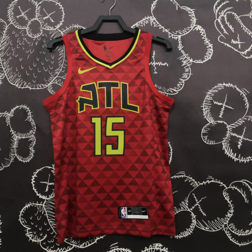 HAWKS CARTER #15 Red Top Quality Hot Pressing NBA Jersey