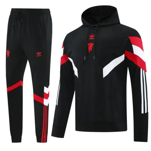 24-25 Man Utd Black Hoodie Tracksuit (卫衣套装)
