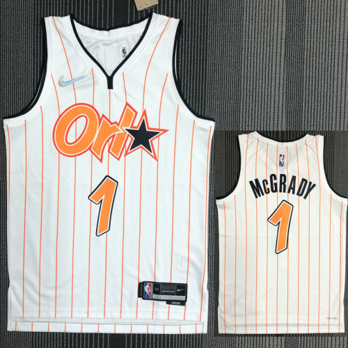 21-22 Magic McGRADY #1 White 75th Anniversary Top Quality Hot Pressing NBA Jersey