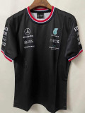 2021 Formula One Mercedes Black Short Sleeve Racing Suit (梅赛德斯 圆领)