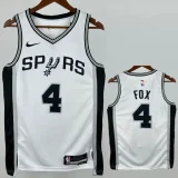22-23 SA Spurs FOX #4 White Top Quality Hot Pressing NBA Jersey