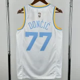 22-23 Lakers DONCIC #77 White Retro Top Quality Hot Pressing NBA Jersey