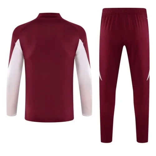 2024-25 Bayern Deep Red Kids Half Pull Tracksuit (童装)(半拉链)