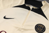 23-24 PSG Beige Half Pull Tracksuit #B648 (半拉链)