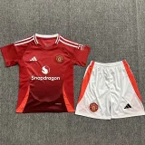 24-25 Man Utd Home Kids Soccer Jersey