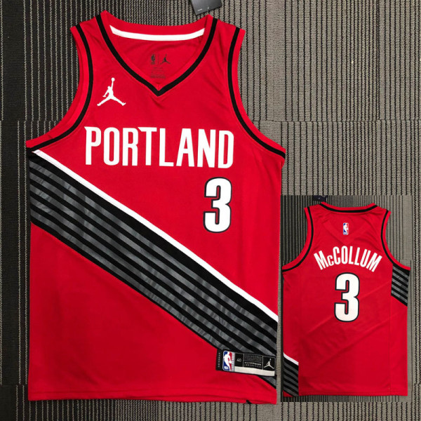 Trail Blazers McCOLLUM #3Red Trapeze Edition Top Quality Hot Pressing NBA Jersey