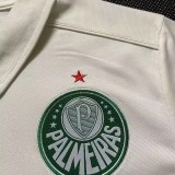 25-26 Palmeiras White Polo Short Sleeve