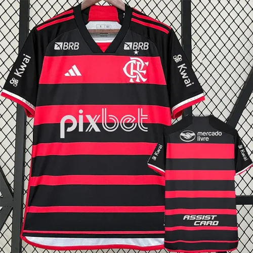 24-25 Flamengo Home Print All Sponsor Fans Soccer Jersey