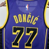 22-23 Lakers DONCIC #77 Purple Top Quality Hot Pressing NBA Jersey (Trapeze Edition)人版