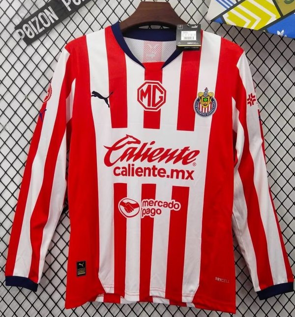 24-25 Chivas Home Long Sleeve Soccer Jersey (长袖)