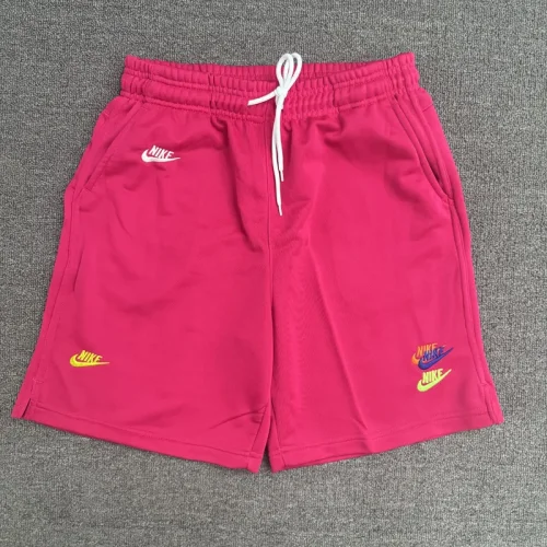 CN02玫粉 NK Pink Embroidered Multicolor Logo Casual Short Pants