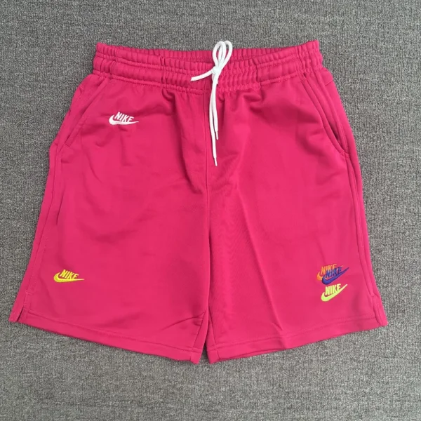 CN02玫粉 NK Pink Embroidered Multicolor Logo Casual Short Pants