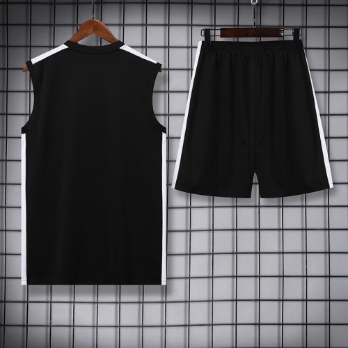 23-24 PSG Black Tank top and shorts suit (白边)