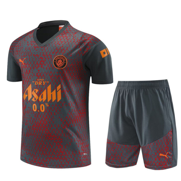 23-24 Man City Grey Red Training Short Suit