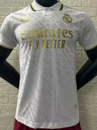 24-25 RMA Black Special Edition Player Version Soccer Jersey #三叶白