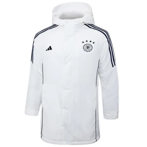 24-25 Germany White Hooded Windbreaker Fabric Cotton Coat #G202
