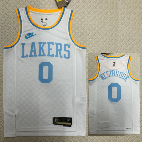 22-23 LAKERS WESTBROOK #0 White Top Quality Hot Pressing NBA Jersey (Retro Logo)