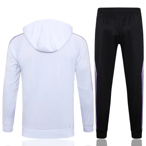 24-25 Germany White Hoodie Half Pull Tracksuit #F595半拉连帽