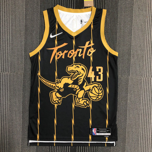 21-22 Raptors SIAKAM #43 Black City Edition Top Quality Hot Pressing NBA Jersey