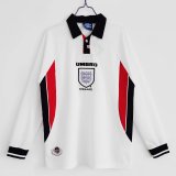 1998 England Long sleeved  Home Retro Soccer Jersey