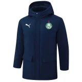 24-25 Palmeiras Royal Blue Hooded Windbreaker Fabric Cotton Coat #G234