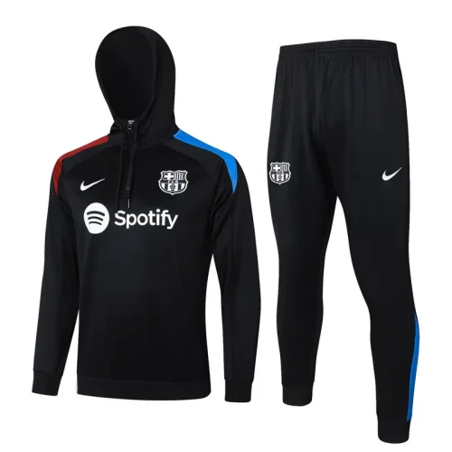 24-25 BAR Black Hoodie Half Pull Tracksuit #F562半拉连帽