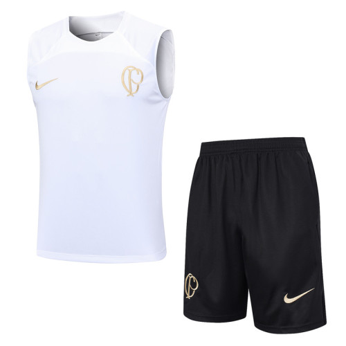 23-24 Corinthians White Tank top and shorts suit #D784