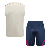 23-24 PSG Beige Tank top and shorts suit #D785
