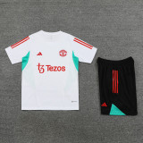 23-24 Man Utd White Green Training Short Suit