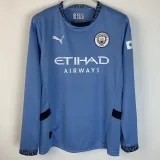 24-25 Man City Home Long Sleeve Soccer Jersey (长袖)