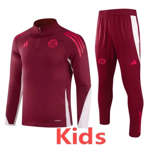 2024-25 Bayern Deep Red Kids Half Pull Tracksuit (童装)(半拉链)