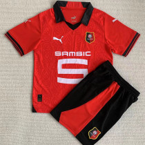 23-24 Stade Rennais Home Kids Soccer Jersey