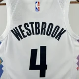 24-25 Nuggets WESTBROOK #4 White City Edition Top Quality Hot Pressing NBA Jersey