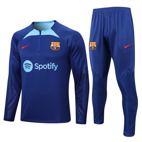 22-23 BAR Blue Half Pull Tracksuit #B603 (半拉链)