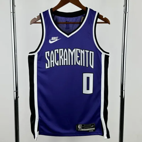24-25 KINGS MONK #0 Purple Retro Top Quality Hot Pressing NBA Jersey(V领）