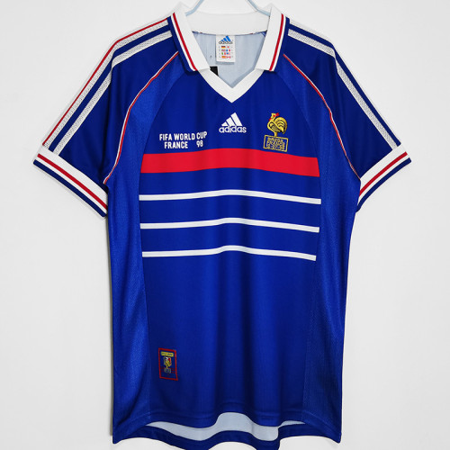 1998 France Home Retro Soccer Jersey(右胸带小字)