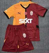 24-25 Galatasaray Home Kids Soccer Jersey *右袖广告