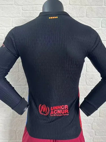 24-25 BAR Black   Long Sleeve Player Version Soccer Jersey (长袖球员)