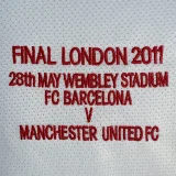 2010-2011 Man Utd Away White Long sleeve Retro soccer jersey (长袖) 欧冠版