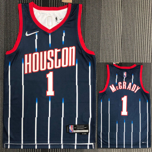 21-22 Rockets McGRADY #1 Dark blue City Edition Top Quality Hot Pressing NBA Jersey