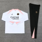 24-25 PSG White Half Pull Tracksuit (半拉链)(粉色领)