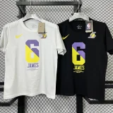 T190 Lakers JAMES #6 Black High Quality Casual T-Shirt